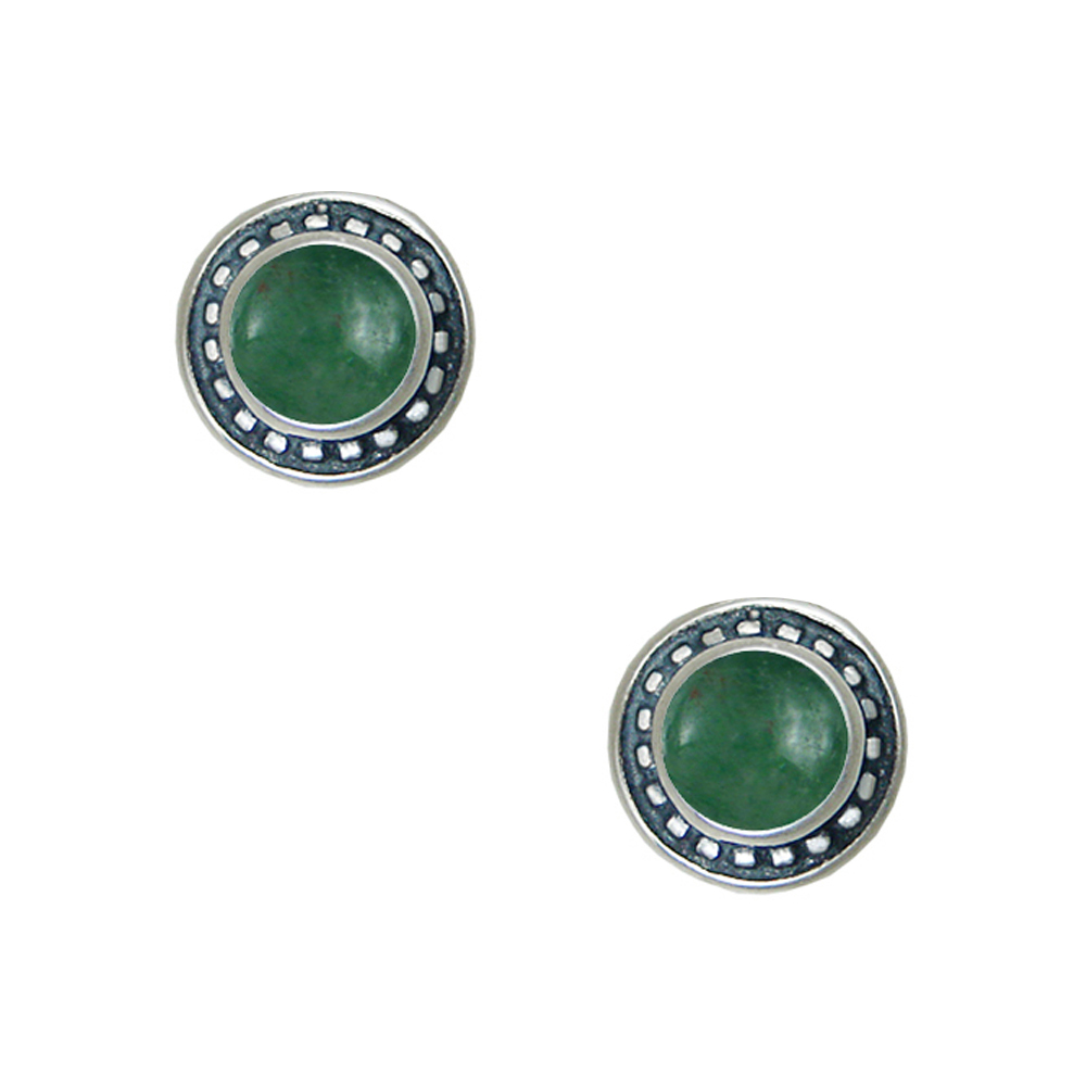 Sterling Silver Little Jade Post Stud Earrings